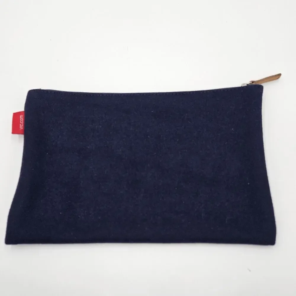 2 Navy Blue Viking Wool Money Bag Travel Bag Pencil Pouch Albert Einstein Quote